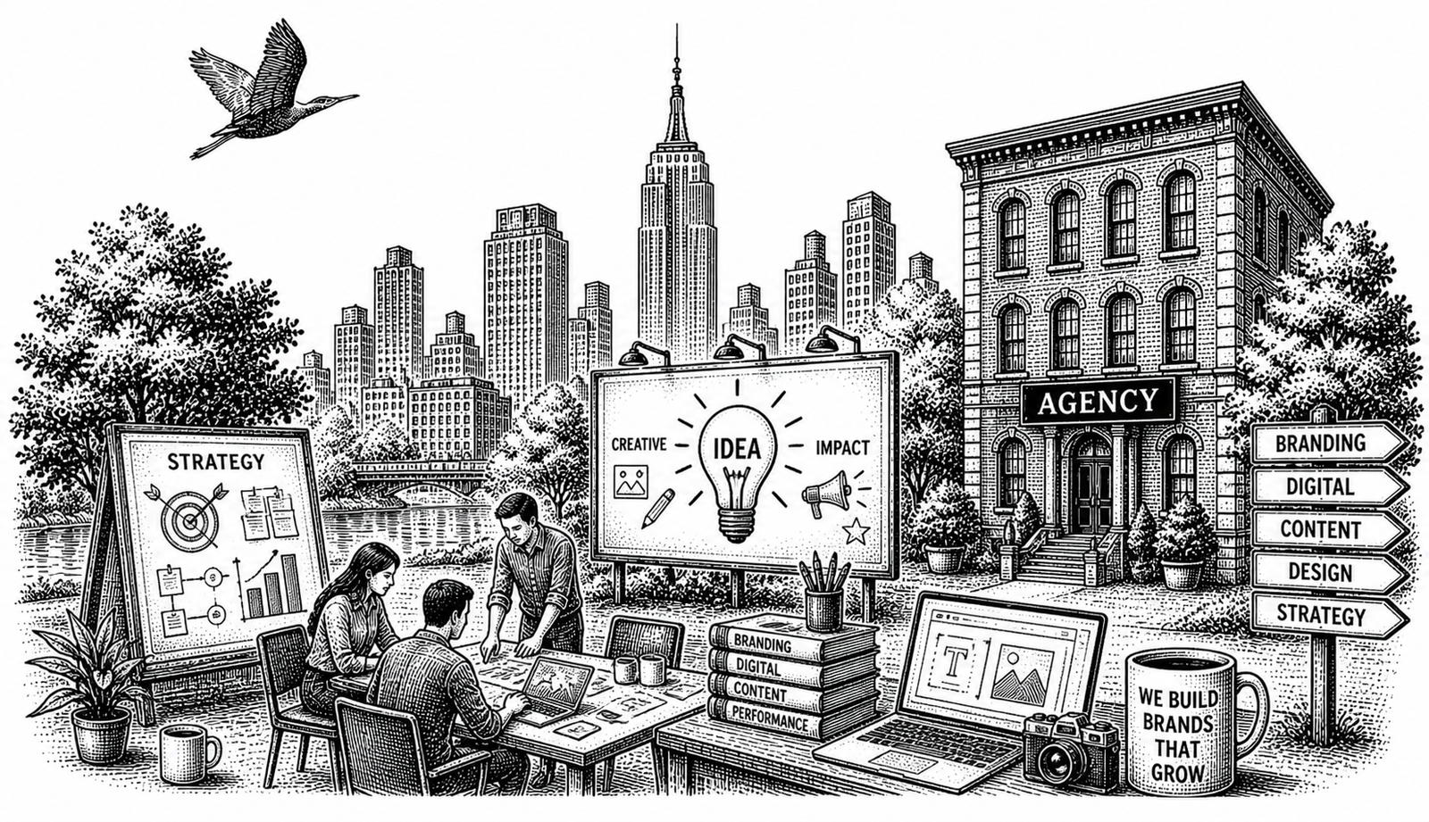 New York City skyline illustration